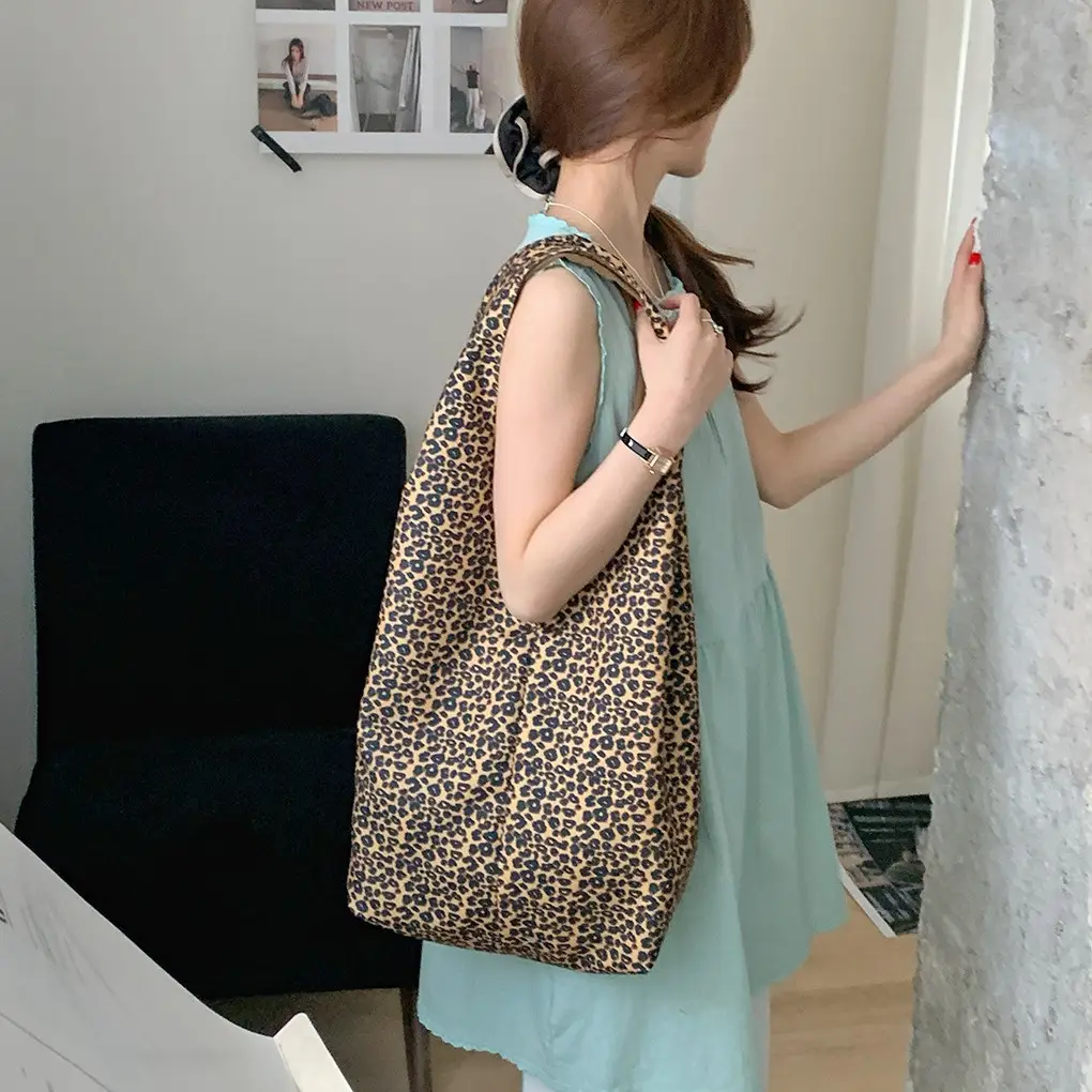 Leopard Print Large Cap Bag Women Trendy Shoulder - Image 8