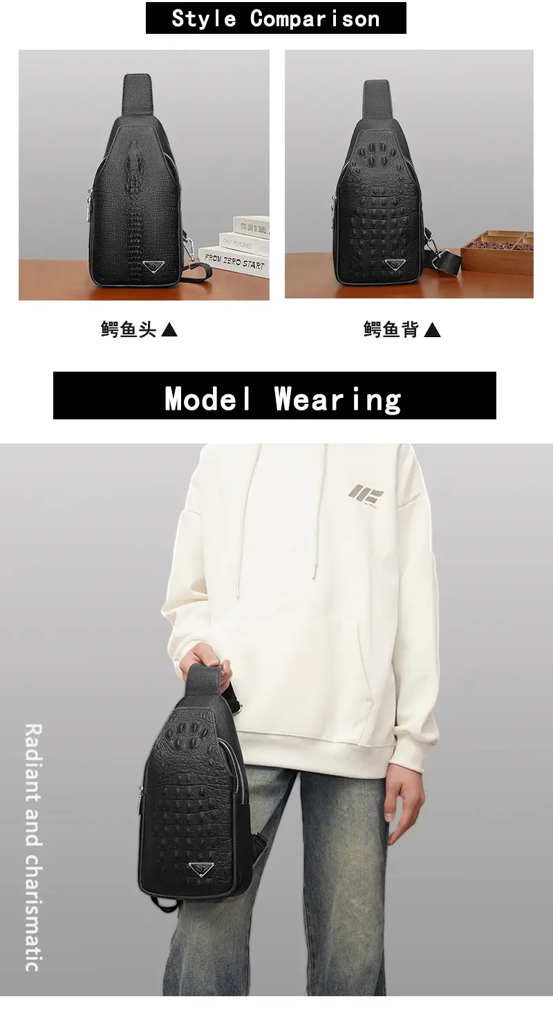 Black Leather Crossbody Bag for Men Lightweight Business Commute — feature 19
