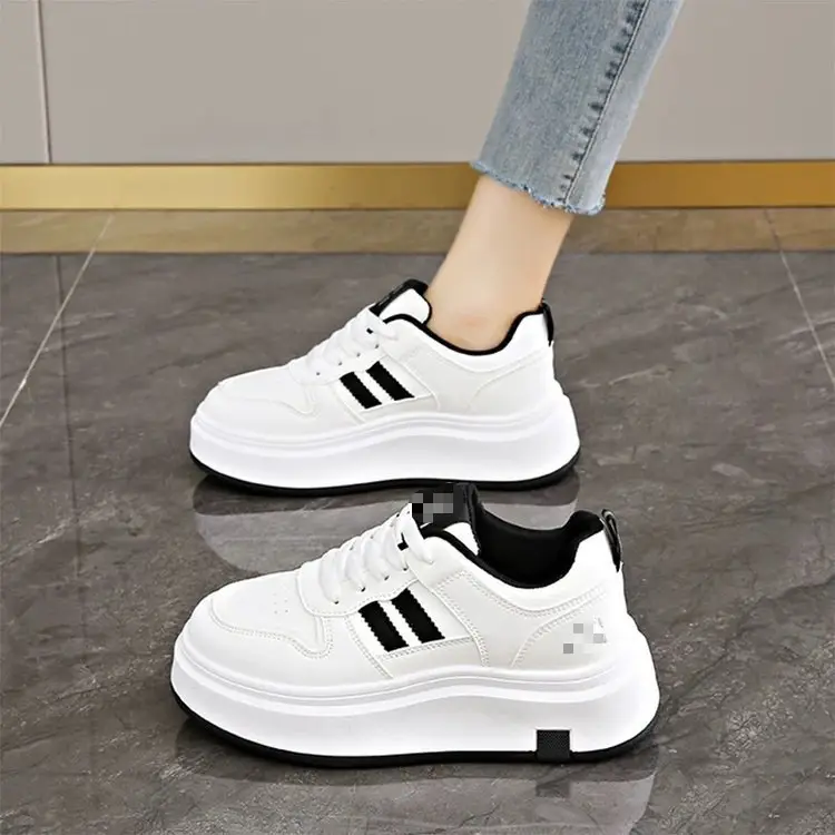 Small muffin thick-soled non-slip height-up small white shoes for women 2025 spring new slimming pants with wide legs casual all-match - Image 6