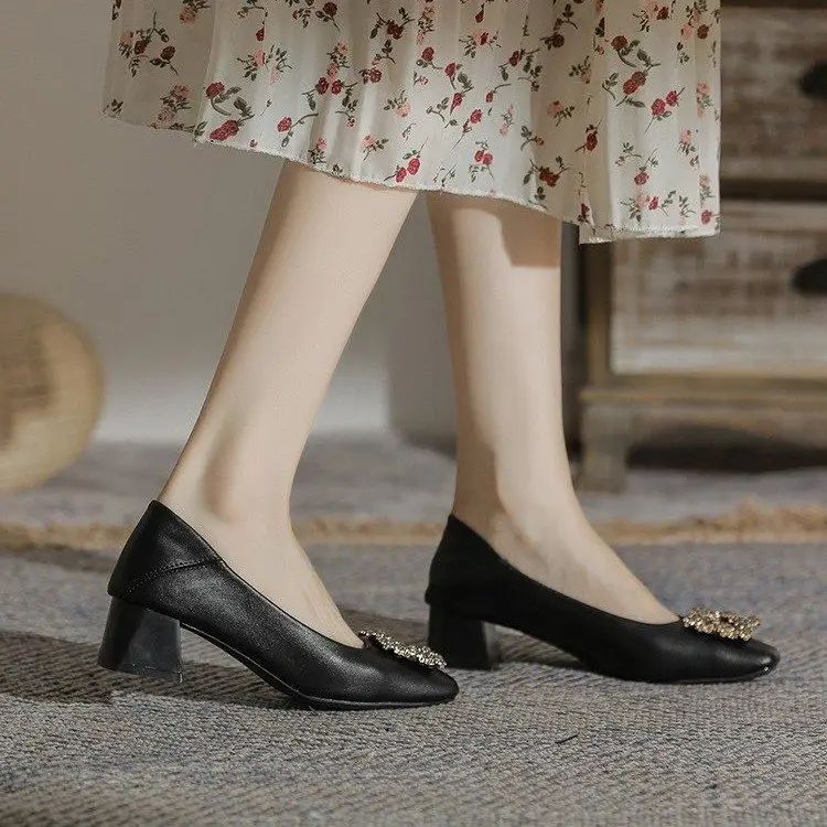 Niche Mary Jane Shoes 2025 Spring New All-match Gentle Late Evening Breeze Women's Skirt High Heels Thick Heel Single-layer Shoes - Image 3