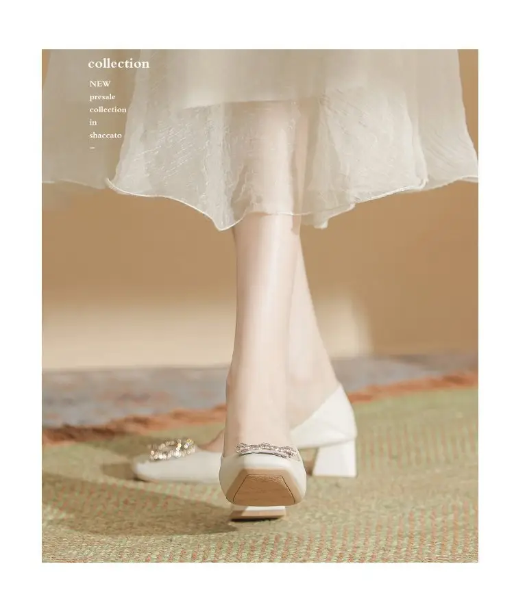 Niche Mary Jane Shoes 2025 Spring New All-match Gentle Late Evening Breeze Women's Skirt High Heels Thick Heel Single-layer Shoes — feature 10