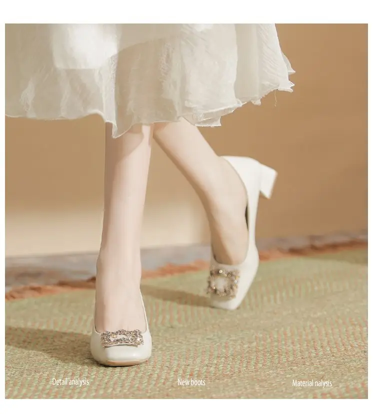 Niche Mary Jane Shoes 2025 Spring New All-match Gentle Late Evening Breeze Women's Skirt High Heels Thick Heel Single-layer Shoes — feature 11