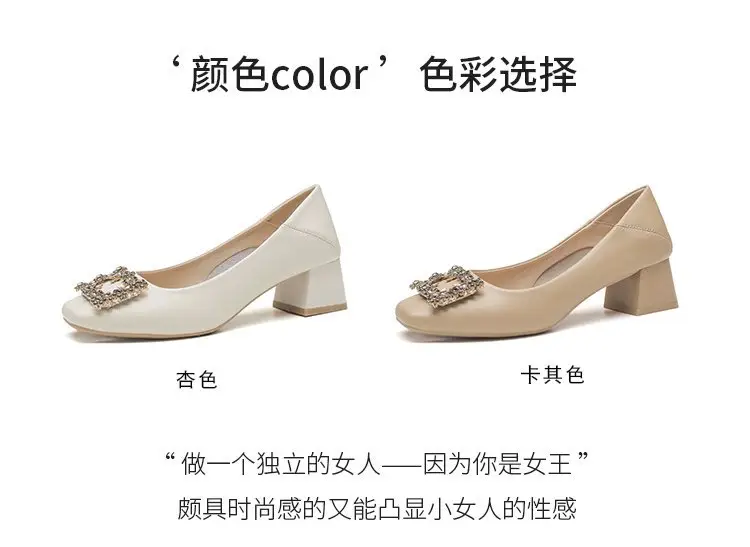 Niche Mary Jane Shoes 2025 Spring New All-match Gentle Late Evening Breeze Women's Skirt High Heels Thick Heel Single-layer Shoes — feature 2