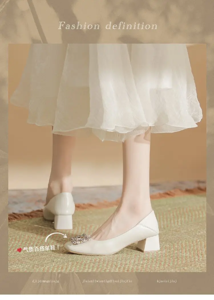 Niche Mary Jane Shoes 2025 Spring New All-match Gentle Late Evening Breeze Women's Skirt High Heels Thick Heel Single-layer Shoes — feature 3