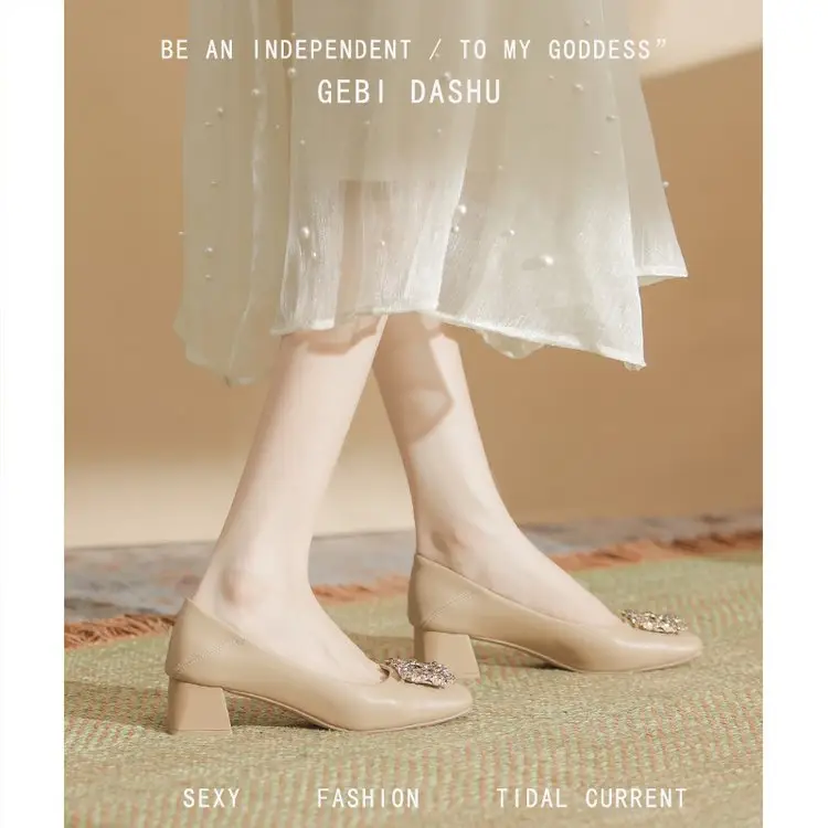 Niche Mary Jane Shoes 2025 Spring New All-match Gentle Late Evening Breeze Women's Skirt High Heels Thick Heel Single-layer Shoes — feature 6