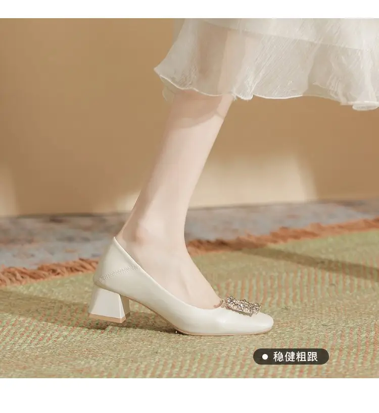 Niche Mary Jane Shoes 2025 Spring New All-match Gentle Late Evening Breeze Women's Skirt High Heels Thick Heel Single-layer Shoes — feature 7