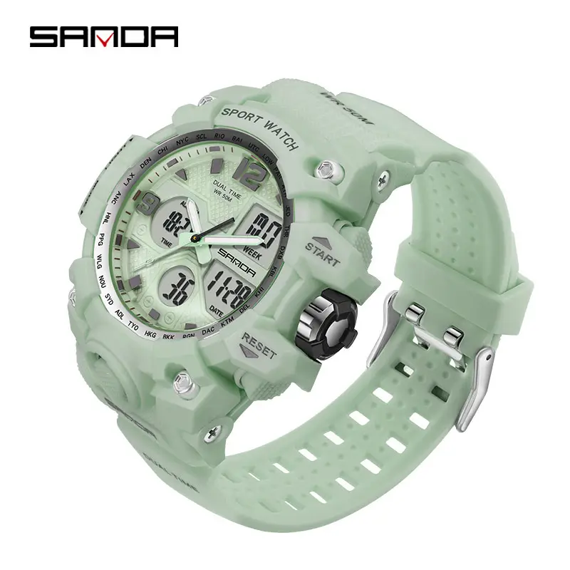 Sanda Sport Watch White Digital Analog with Reset Button - Image 74