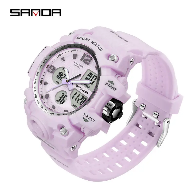 Sanda Sport Watch White Digital Analog with Reset Button - Image 78
