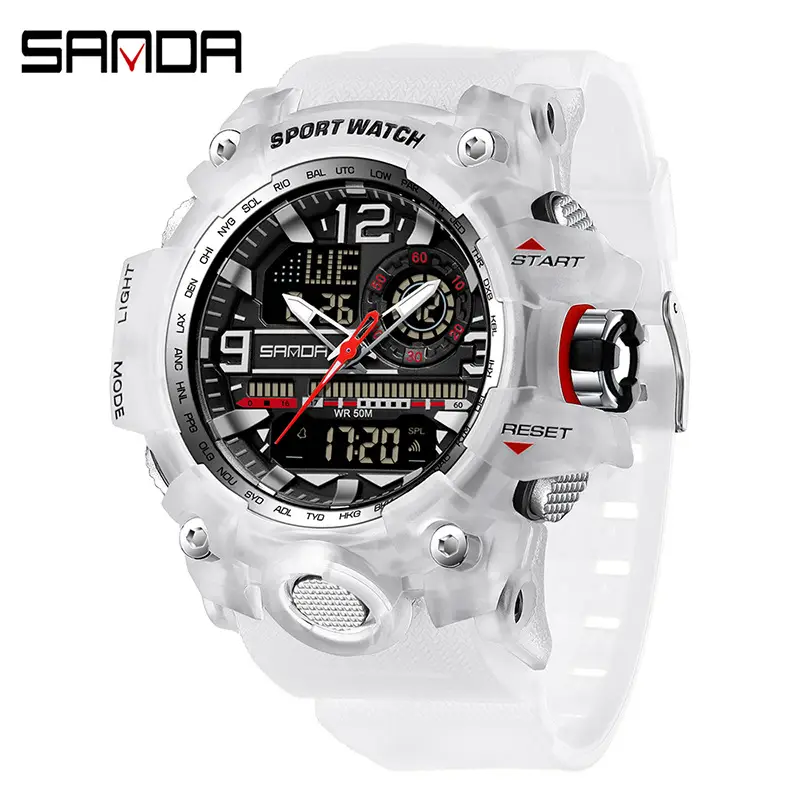 Sanda Sport Watch White Digital Analog with Reset Button - Image 72