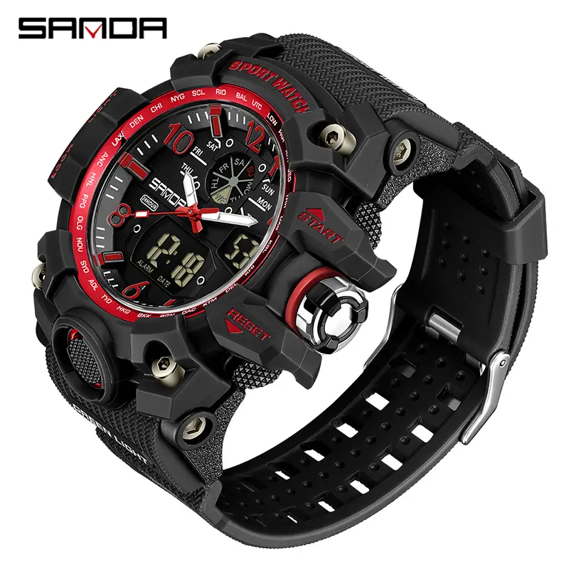 Sanda Sport Watch White Dual Display Waterproof - Image 84
