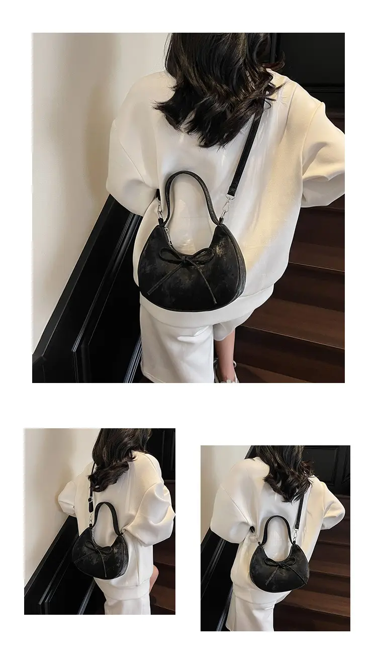 Women's Beaded Shoulder Bag with Bow Design — feature 11