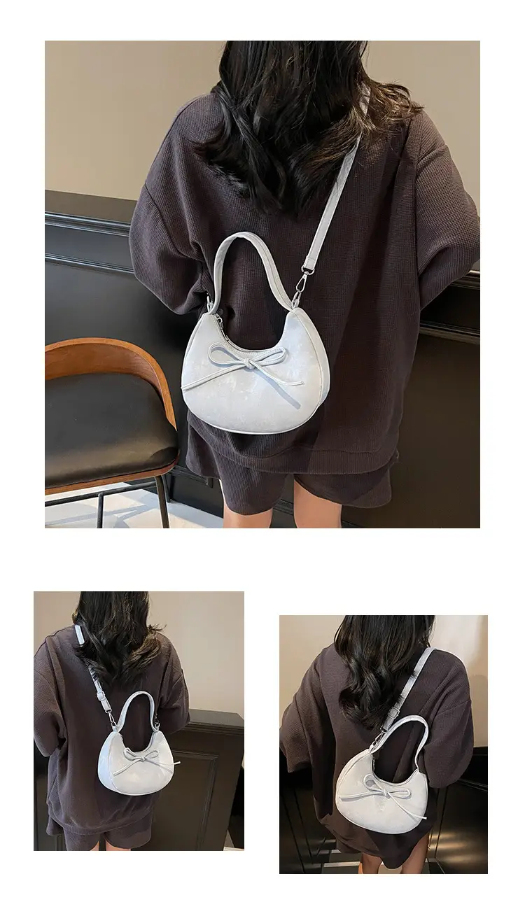 Women's Beaded Shoulder Bag with Bow Design — feature 13
