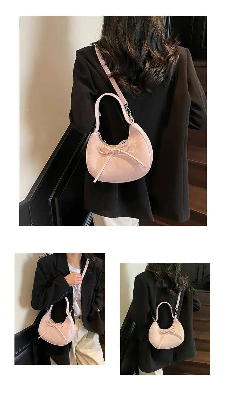 Women's Beaded Shoulder Bag with Bow Design — feature 14