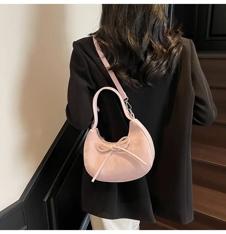 Women's Beaded Shoulder Bag with Bow Design — feature 18