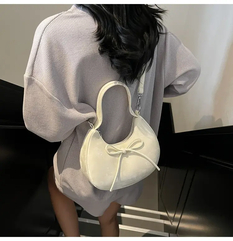 Women's Beaded Shoulder Bag with Bow Design — feature 30