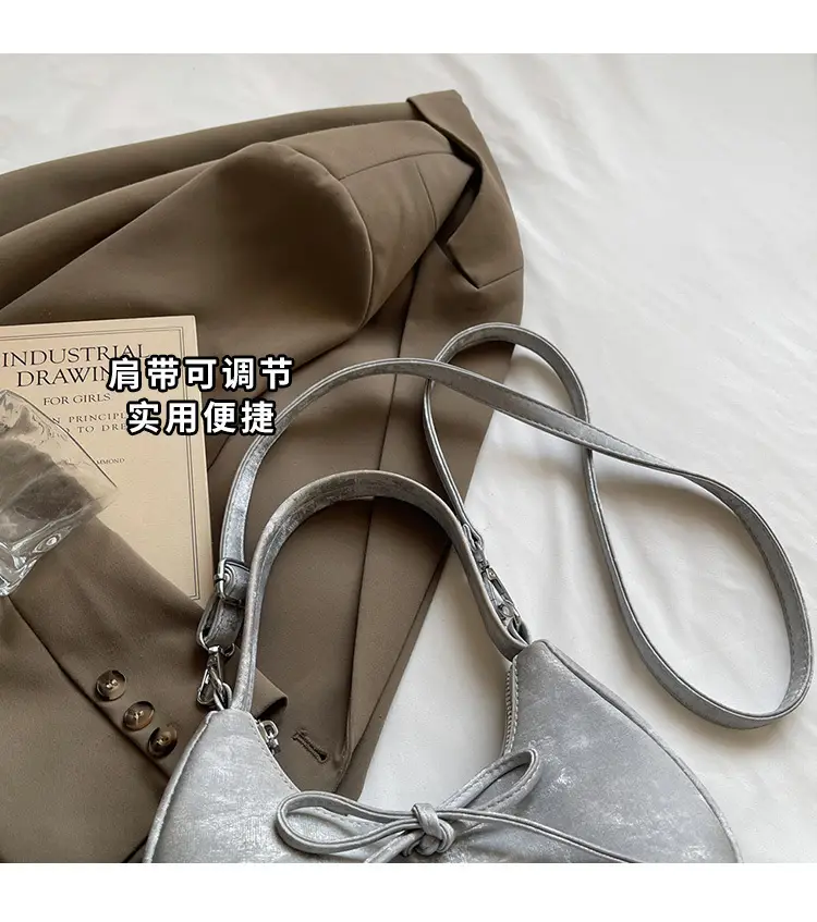 Women's Beaded Shoulder Bag with Bow Design — feature 7
