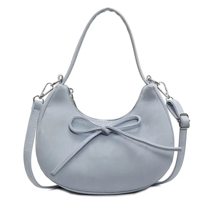 Women's Beaded Shoulder Bag with Bow Design