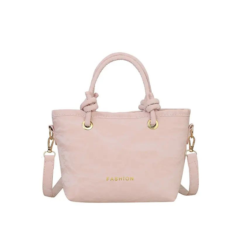 Women's Light Blue Textured Shoulder Bag with Gold Hardware