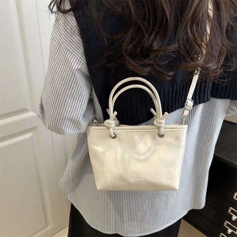Yellow Retro Textured Shoulder Crossbody Bag - Image 10