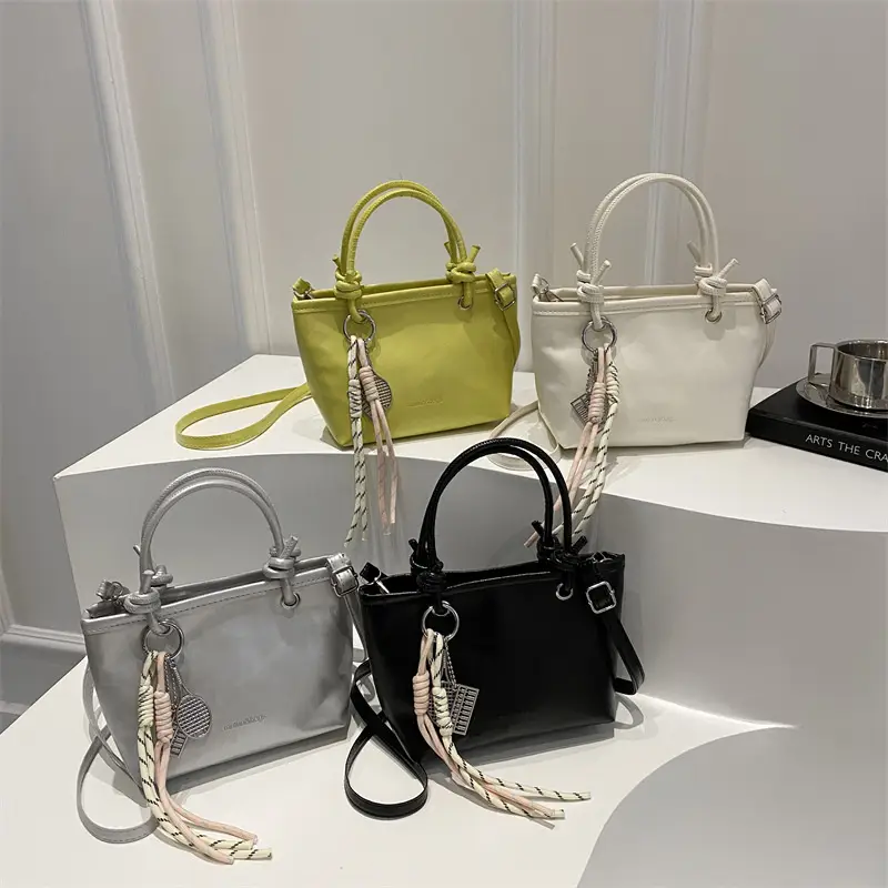 Yellow Retro Textured Shoulder Crossbody Bag - Image 12