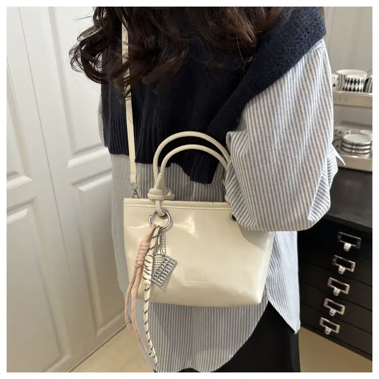 Yellow Retro Textured Shoulder Crossbody Bag — feature 11