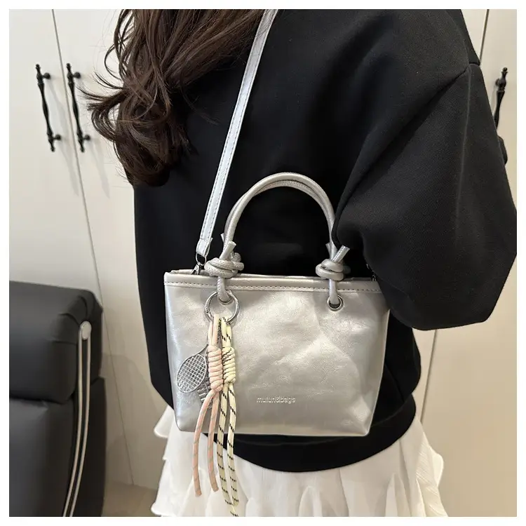 Yellow Retro Textured Shoulder Crossbody Bag — feature 15