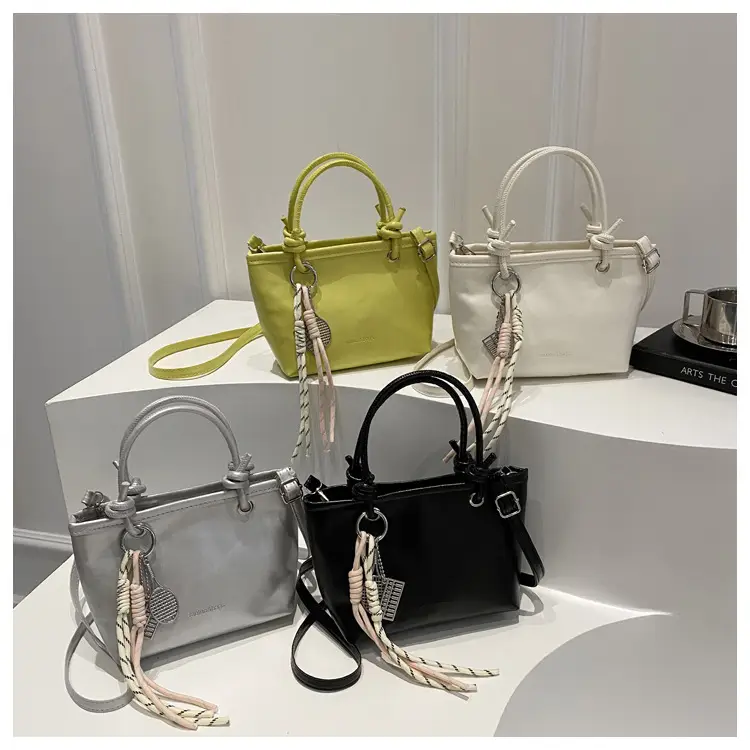 Yellow Retro Textured Shoulder Crossbody Bag — feature 27