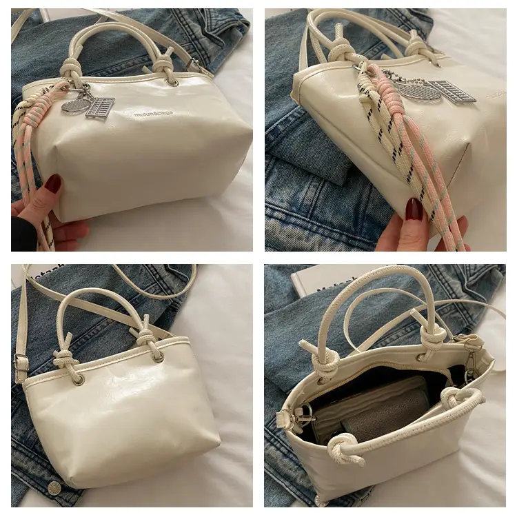 Yellow Retro Textured Shoulder Crossbody Bag — feature 9