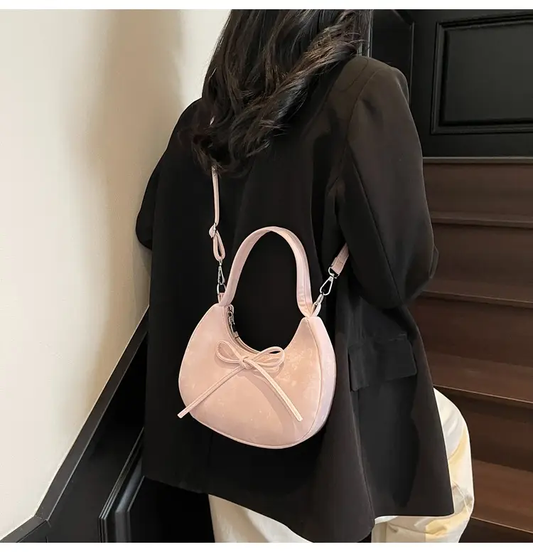 Black Matte Crossbody Bag with Dumpling Design — feature 20