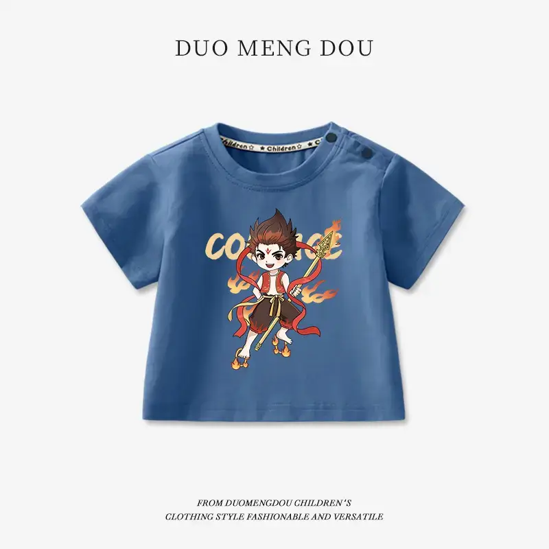 Boys Pink Cotton T-Shirt Nezha Print 2025 - Image 10
