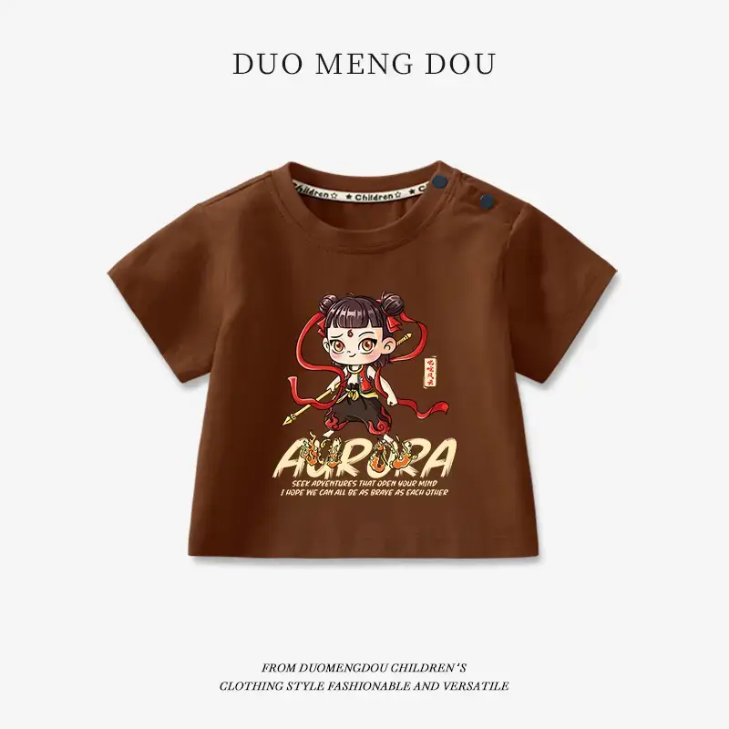 Boys Pink Cotton T-Shirt Nezha Print 2025 - Image 19