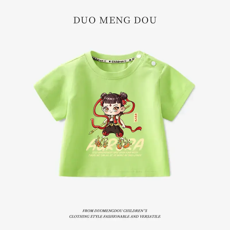 Boys Pink Cotton T-Shirt Nezha Print 2025 - Image 20