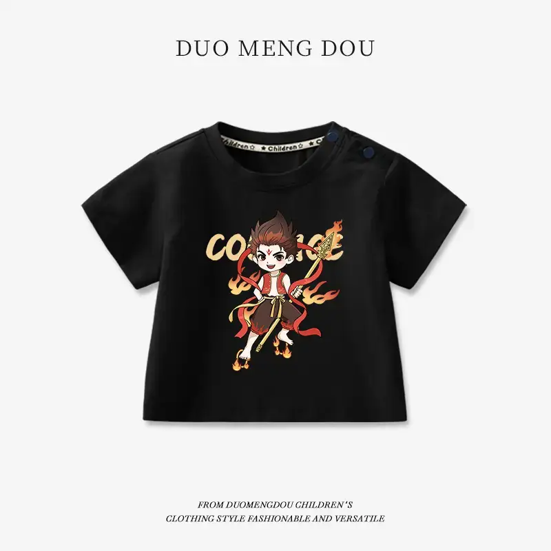 Boys Pink Cotton T-Shirt Nezha Print 2025 - Image 9