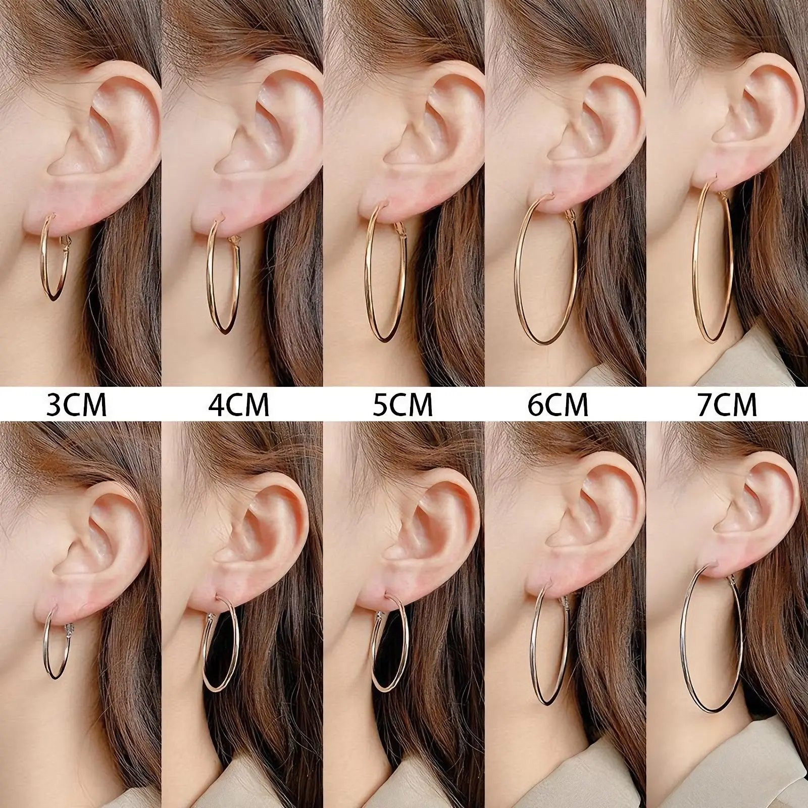 Plain Silver Bangle Earrings for Women High End Luxury - Image 9
