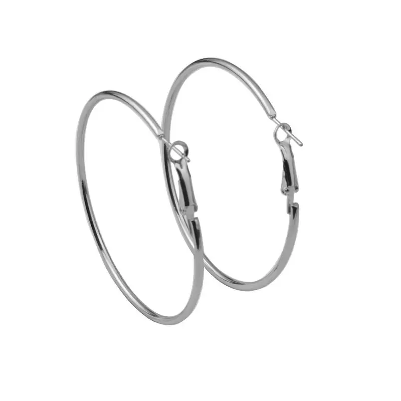 Plain Silver Bangle Earrings for Women High End Luxury - Image 10