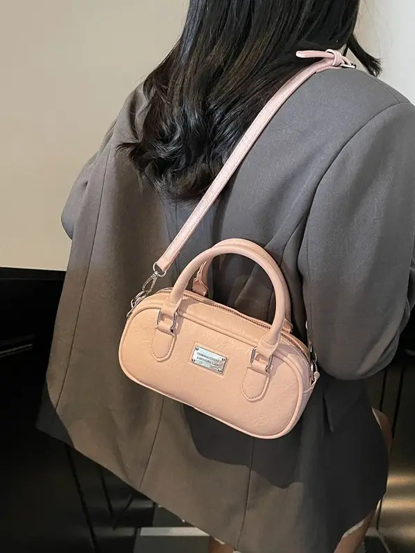 Pink Leather Boston Handbag for Women 2026 - Image 6