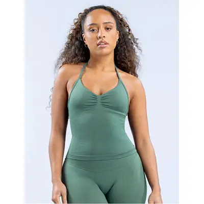 Purple Halter Yoga Bra with Chest Pad — feature 2