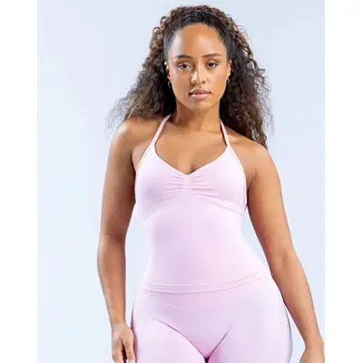 Purple Halter Yoga Bra with Chest Pad — feature 7