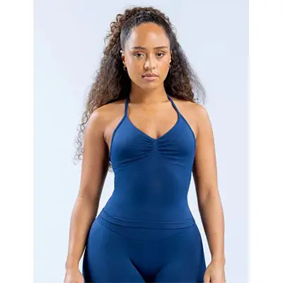 Purple Halter Yoga Bra with Chest Pad — feature 9