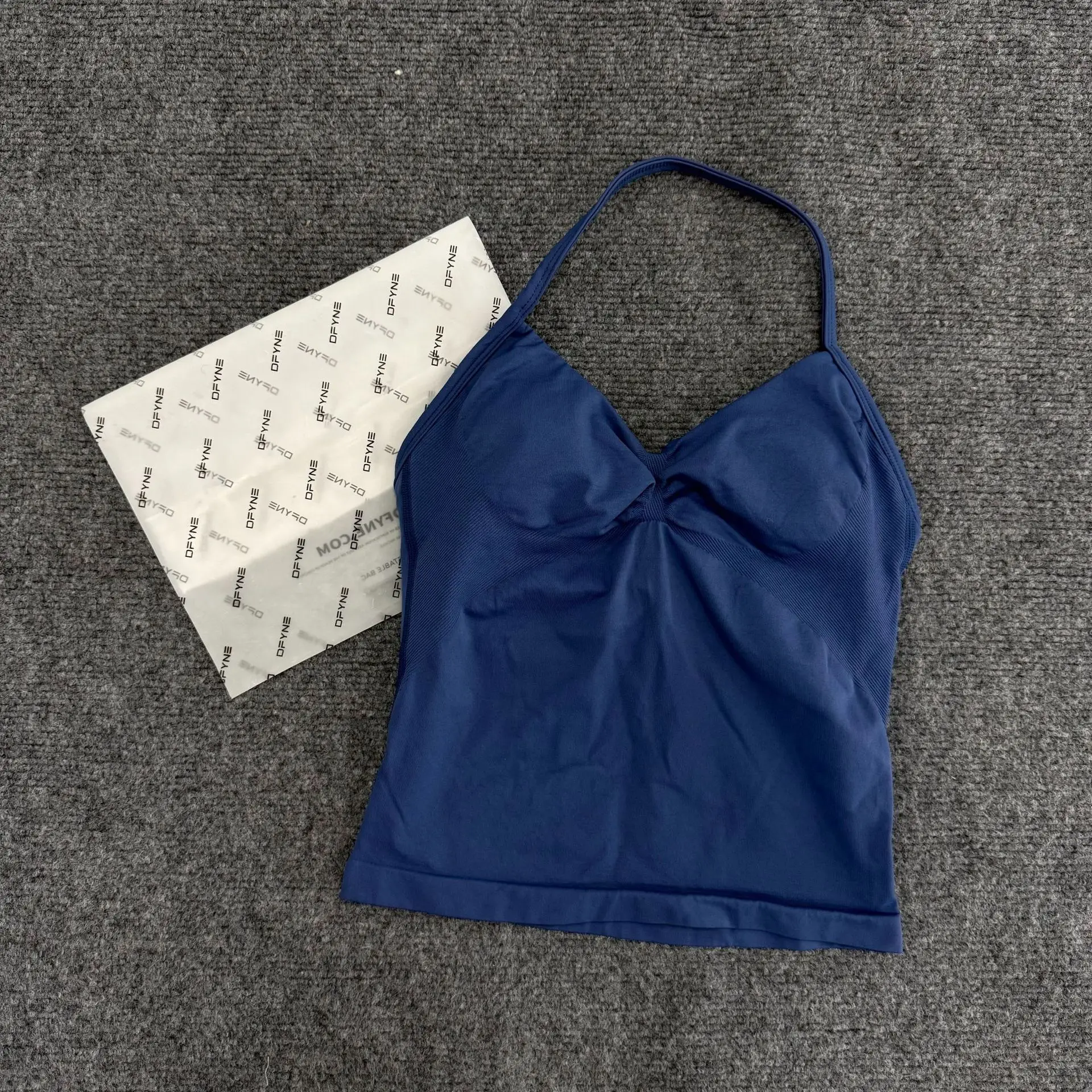 Purple Halter Yoga Bra with Chest Pad