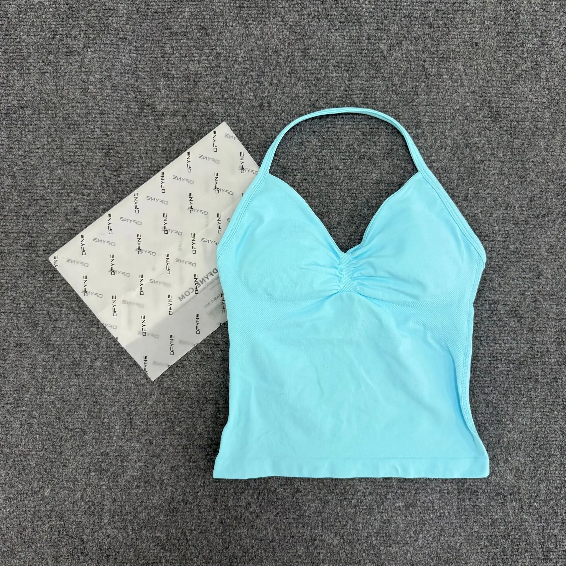 Purple Halter Yoga Bra with Chest Pad