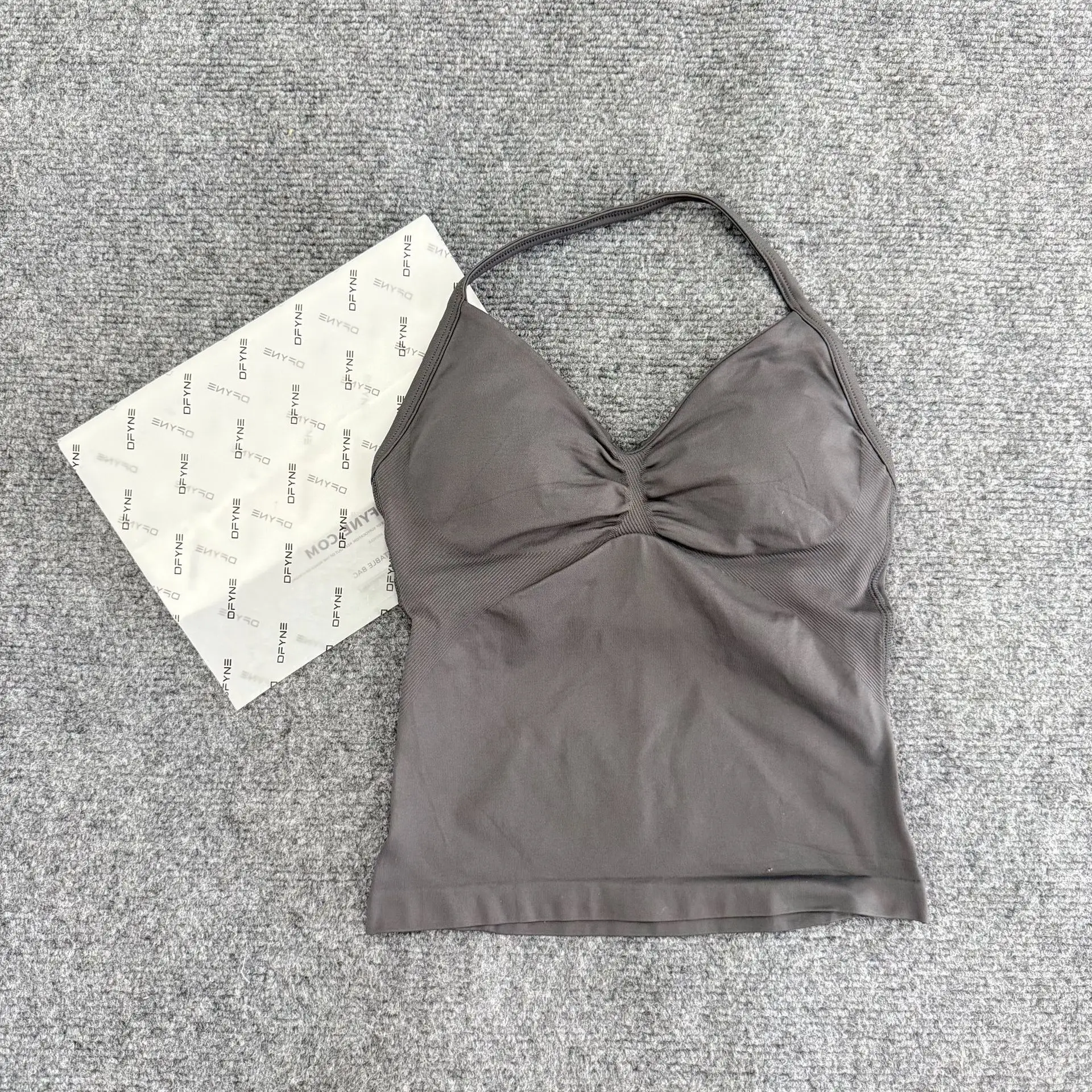 Purple Halter Yoga Bra with Chest Pad