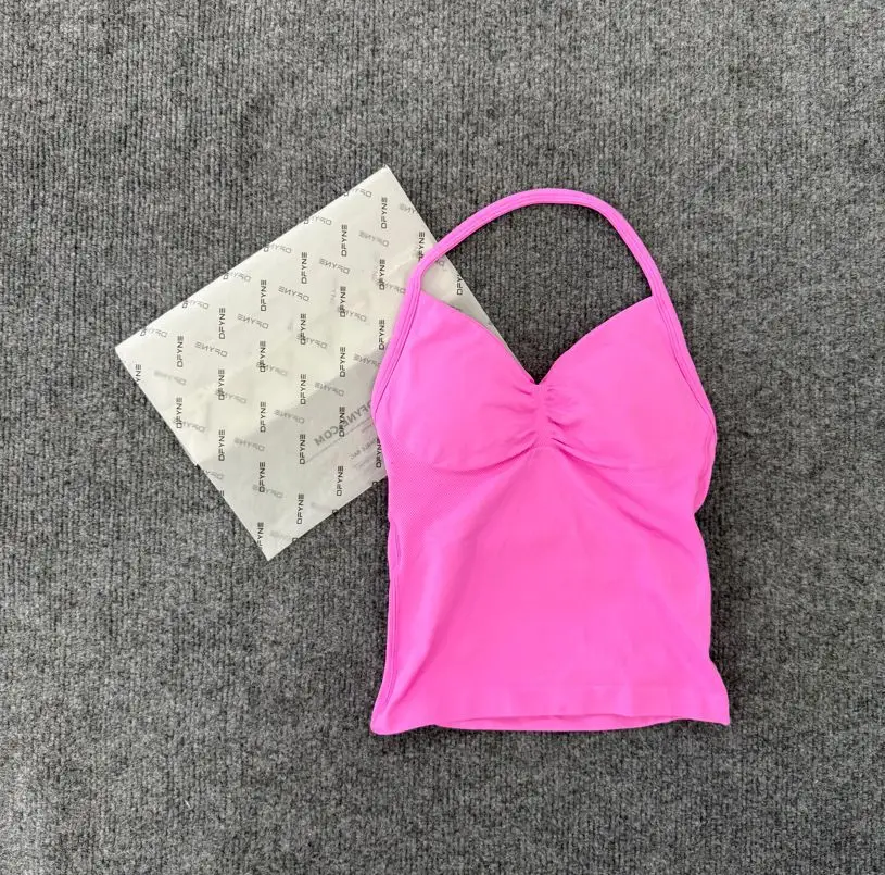 Purple Halter Yoga Bra with Chest Pad