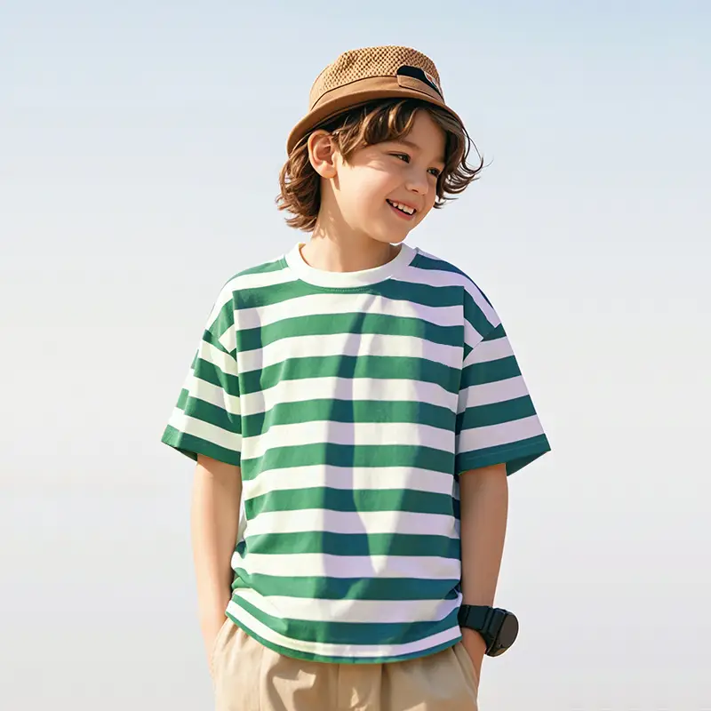 Summer Striped T-Shirt for Boys Blue White - Image 12
