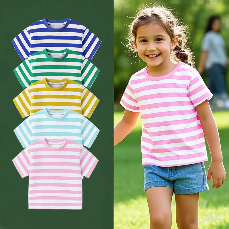 Summer Striped T-Shirt for Boys Blue White - Image 14