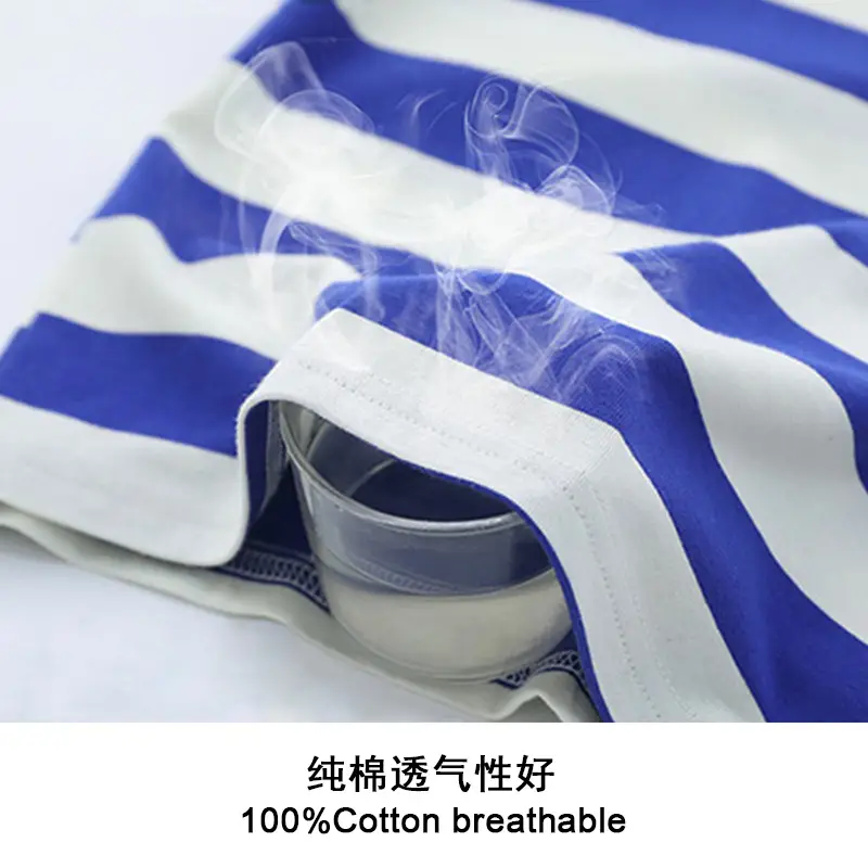 Summer Striped T-Shirt for Boys Blue White — feature 10