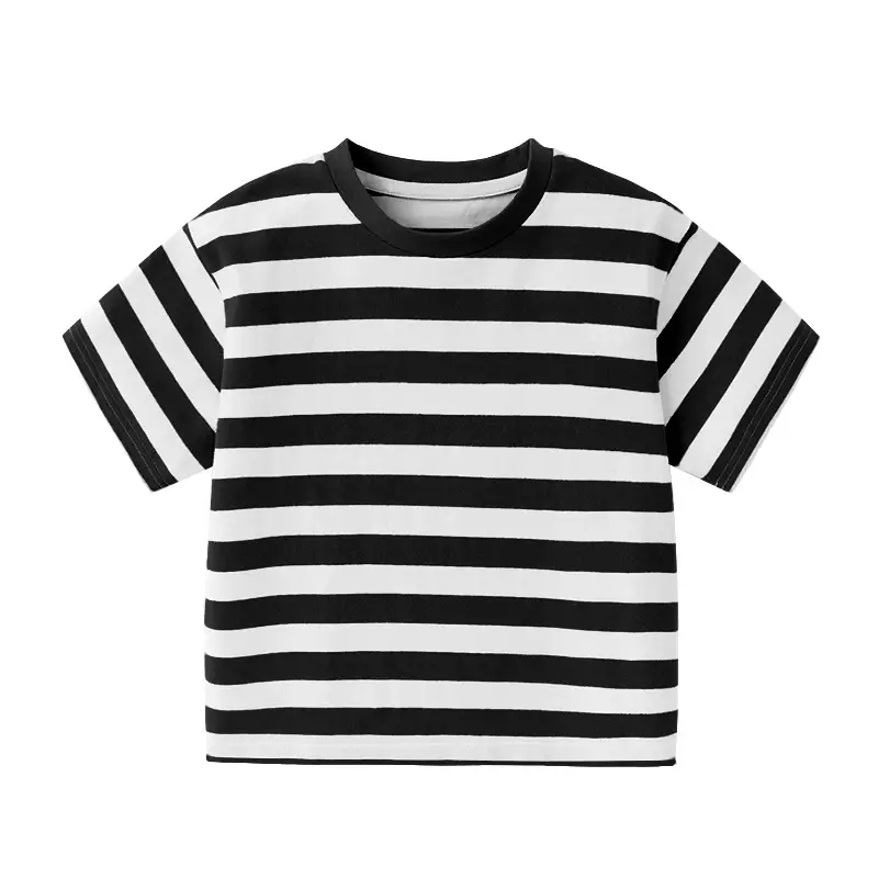 Summer Striped T-Shirt for Boys Blue White - Image 5