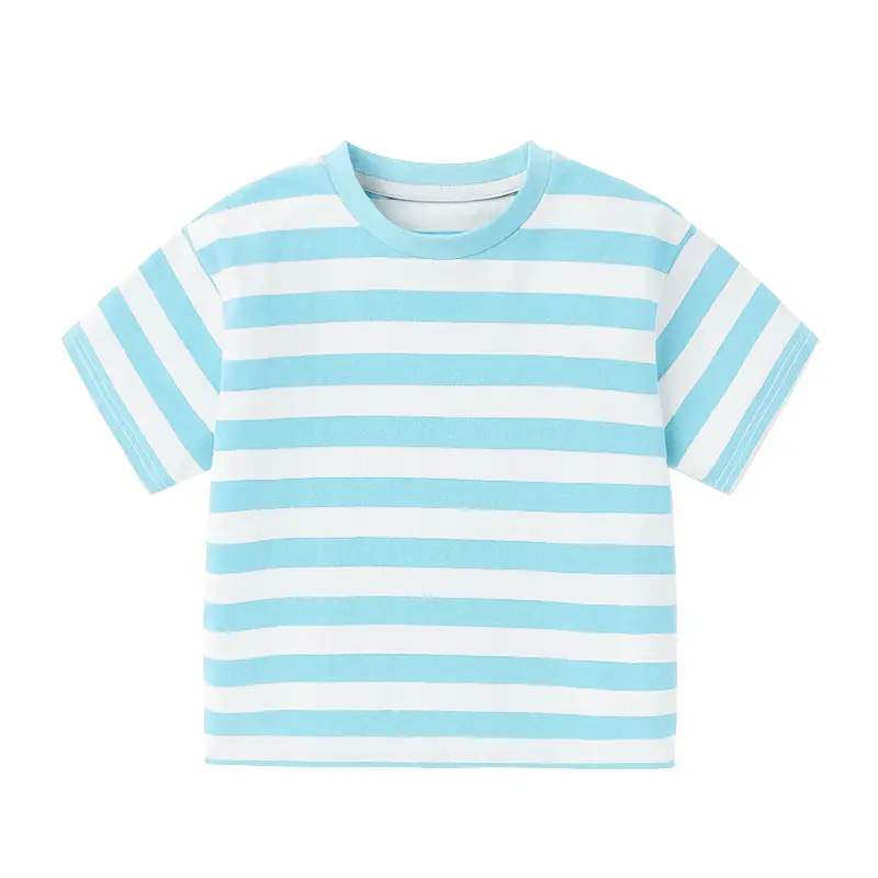 Summer Striped T-Shirt for Boys Blue White - Image 9