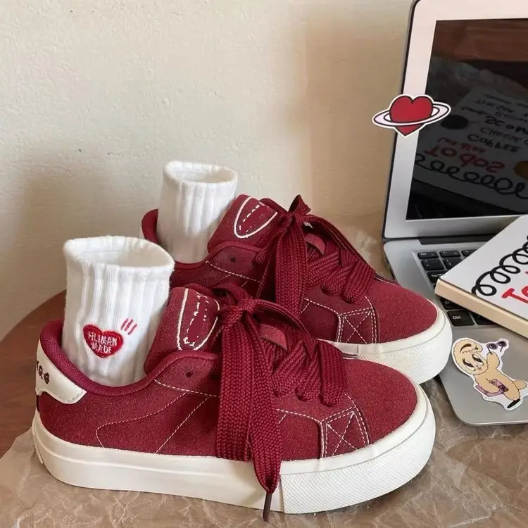 Red Casual High-Top Student Shoes 2025 - Image 2