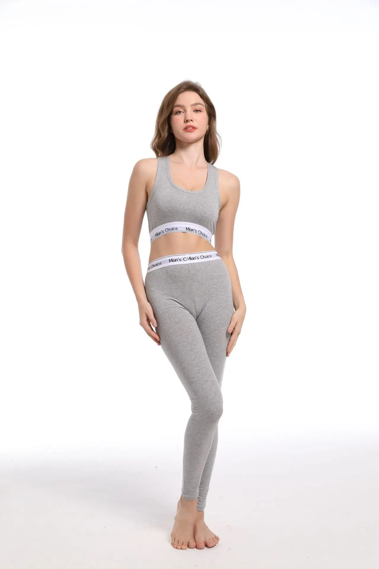 Women's Grey Push-Up Shockproof Running Trousers Set — feature 18
